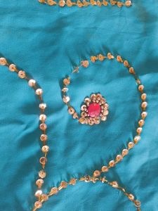 Teal Embellished Saree