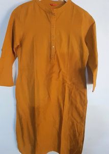Dark Mustard Kurta Cotton (BRANDED)
