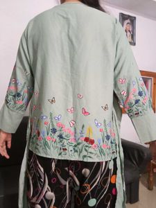 Green Floral Top