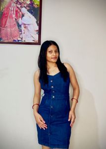 Denim Bodycon Short Middi Dress