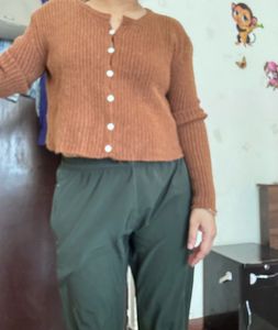 Brown Knit Cardigan