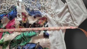 FREE SHIPPING :3 y2k Butterfly Print Lace Trim Top