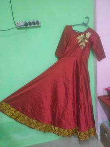 Elegant Maroon Anarkali Dress