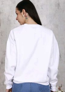 White Graphic Print Sweatshirt