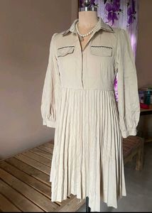 Pleated Shirt Dress