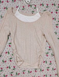 Ribbed Korean Y2K Aesthetic Top