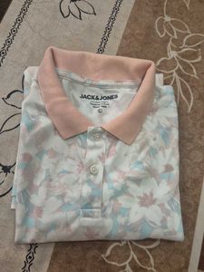 New Floral Print Polo T-Shirt