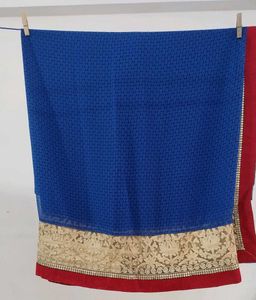 Blue & Red Saree