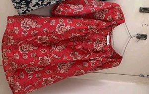Floral Red Blouse