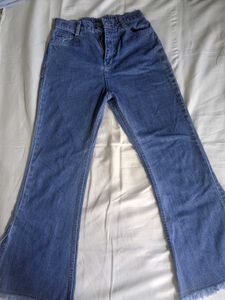 Dark Blue Flared Denim