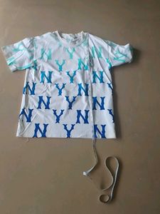 White Shirt  For Men With Overall Design