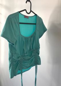 Cyan Ruched Top