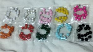 Combo Of 10 Different Colour Acrylic Beads Hoops.