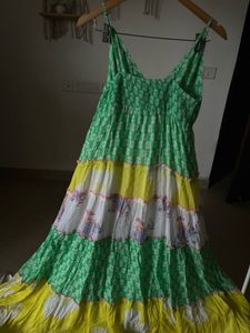 Place DU SOLEIL Bright Pastel Tiered Maxi Dress