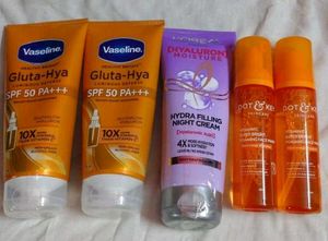 Skincare Bundle: Vaseline, L'Oreal, Dot & Key