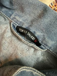 Denim Jacket with Pearl Details