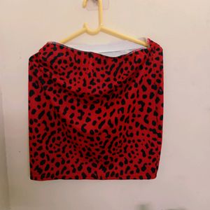 Mini Skirt With Black Print