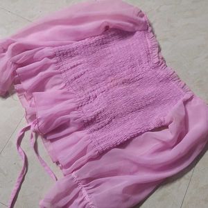 Trendy Pink Off-Shoulder Top | Boho Vibe & Comfy