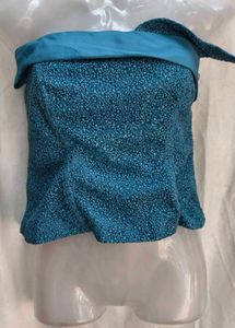 211212. Blue Textured Tube corset