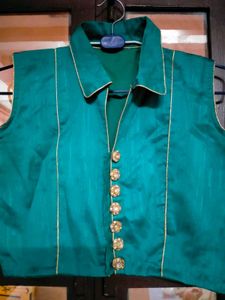 Teal festive blouse