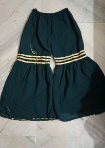 Green Sharara Palazzo Pants