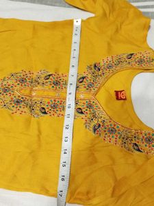 Yellow Embroidered Kurta