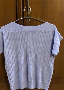Periwinkle Ribbed Knit Top