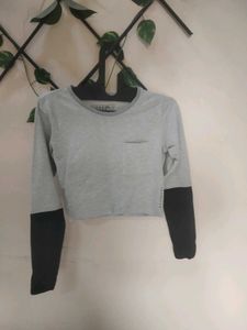 Korean Chic Crop Top/Sweatshirt