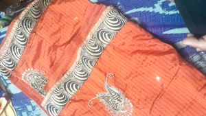 Combo Of Dark Green And Orange Color Saree😍❤️‍🔥