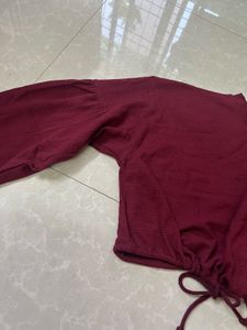 Maroon Tie Up Top