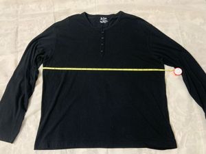 Unisex Black Henley Neck Pure Cotton T-shirt