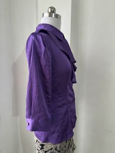 Purple Ruffle Blouse &amp; Paisley Skirt