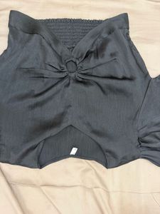 Black Flutter Sleeve Top
