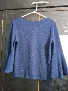 Elegant Blue Embellished Top