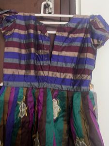 6-7 years girl frock never usedStriped Party Dress