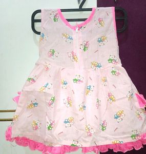 Baby Pink Colour Cotton Frock