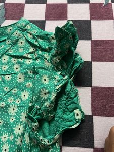 Green Floral Print Dress