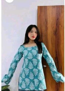 royel v neck full sleeve short kurti stylish top