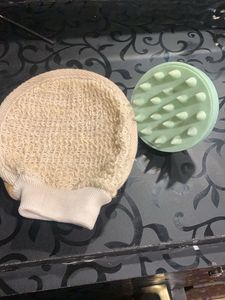 Combo Hair Messager And Body Scrub Glove