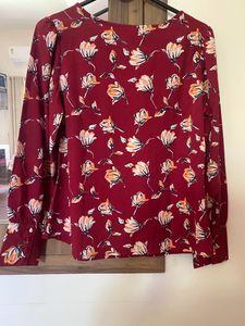 Red Floral Printed Top