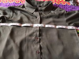 Brown Button-Down Women's Shirt