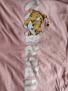 Oversized Pink Aurora Tiger Graphic Tee