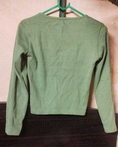 Olive Green Long Sleeve Top