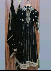 Designer Black Zari Work Anarkali Dress Fixed Pric