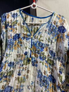 Floral Print Short Kurta
