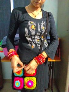 Colorful Crochet Sling Bag
