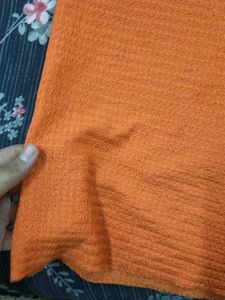Orange Gauze Wide Leg Pants