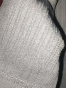 Grey Ribbed Knit Skirt