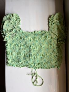 Sweetheart Neck Drawstring Top