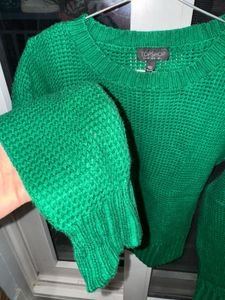 Bottle Green Pullover Sweater For Women